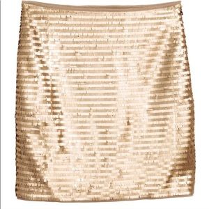 NWT H&M Gold Sequin Mini skirt size 8